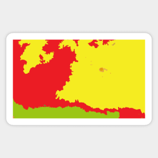 Bizarre map in red yellow green Sticker